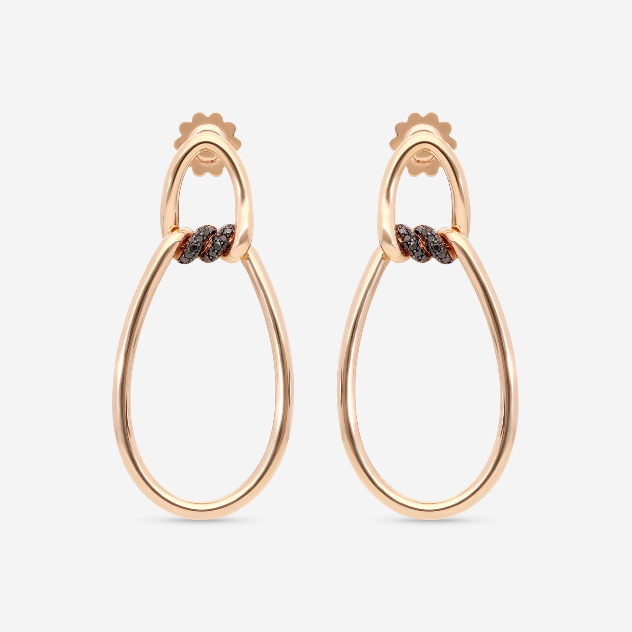 Roberto Coin Cialoma 18K Rose Gold Black Diamond Doorknocker Earrings 7773239ABERX - THE SOLIST - Roberto Coin