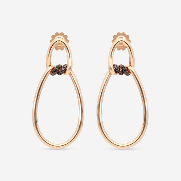 Roberto Coin Cialoma 18K Rose Gold Black Diamond Doorknocker Earrings 7773239ABERX - THE SOLIST - Roberto Coin