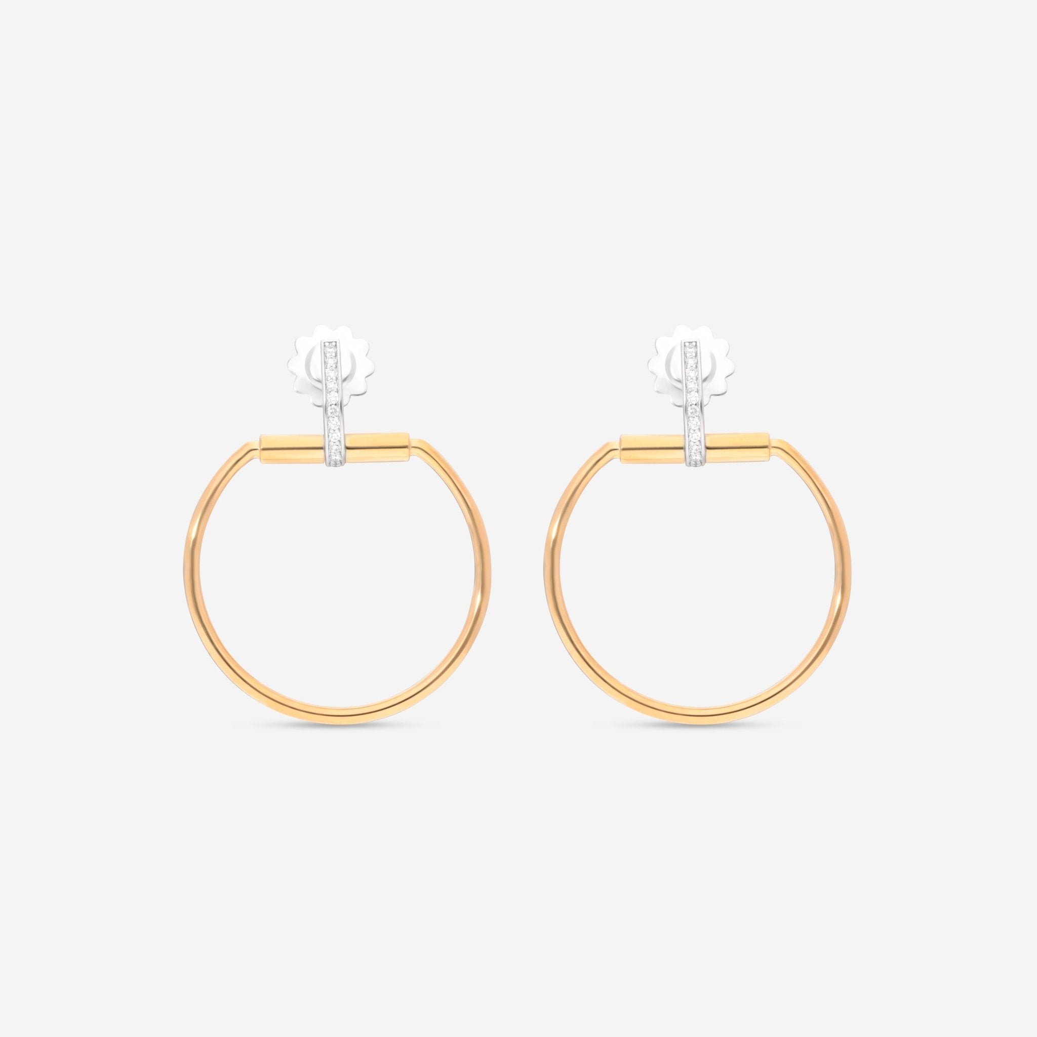 Roberto Coin Classica Parisienne 18K Yellow & White Gold Diamond Drop Earrings 8882385AJERX - THE SOLIST - Roberto Coin