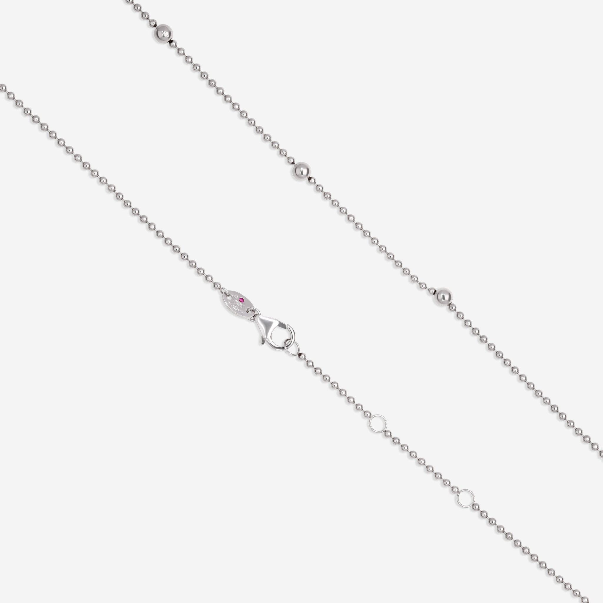 Roberto Coin Designer Gold 18K White Gold & Diamond Alternating Bead Chain Necklace 7773231AW1770X - THE SOLIST - Roberto Coin