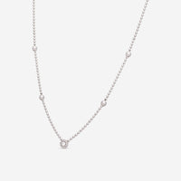 Roberto Coin Designer Gold 18K White Gold & Diamond Alternating Bead Chain Necklace 7773231AW1770X - THE SOLIST - Roberto Coin