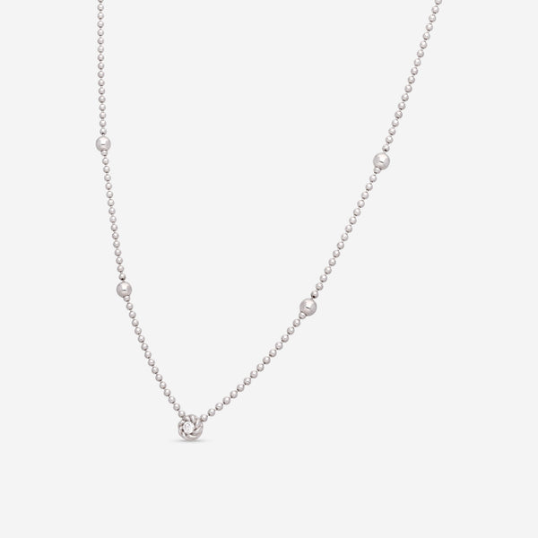 Roberto Coin Designer Gold 18K White Gold & Diamond Alternating Bead Chain Necklace 7773231AW1770X - THE SOLIST - Roberto Coin