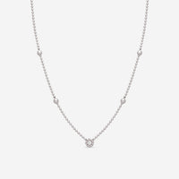 Roberto Coin Designer Gold 18K White Gold & Diamond Alternating Bead Chain Necklace 7773231AW1770X - THE SOLIST - Roberto Coin