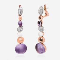 Roberto Coin Ikebana 18K Rose Gold And 18K White Gold Diamond 1.10ct. tw. Amethyst Earrings 342876AHERAX - THE SOLIST - Roberto Coin