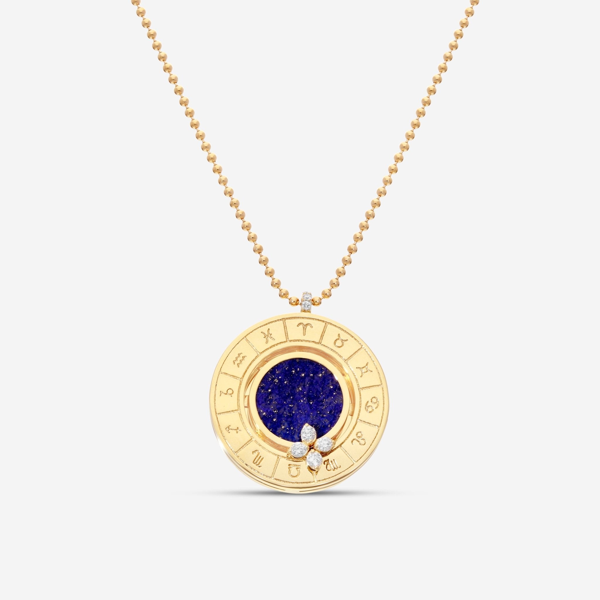 Roberto Coin Love in Verona 18K Yellow Gold Diamond & Blue Lapis Pendant Necklace 8883118AY19X - THE SOLIST - Roberto Coin