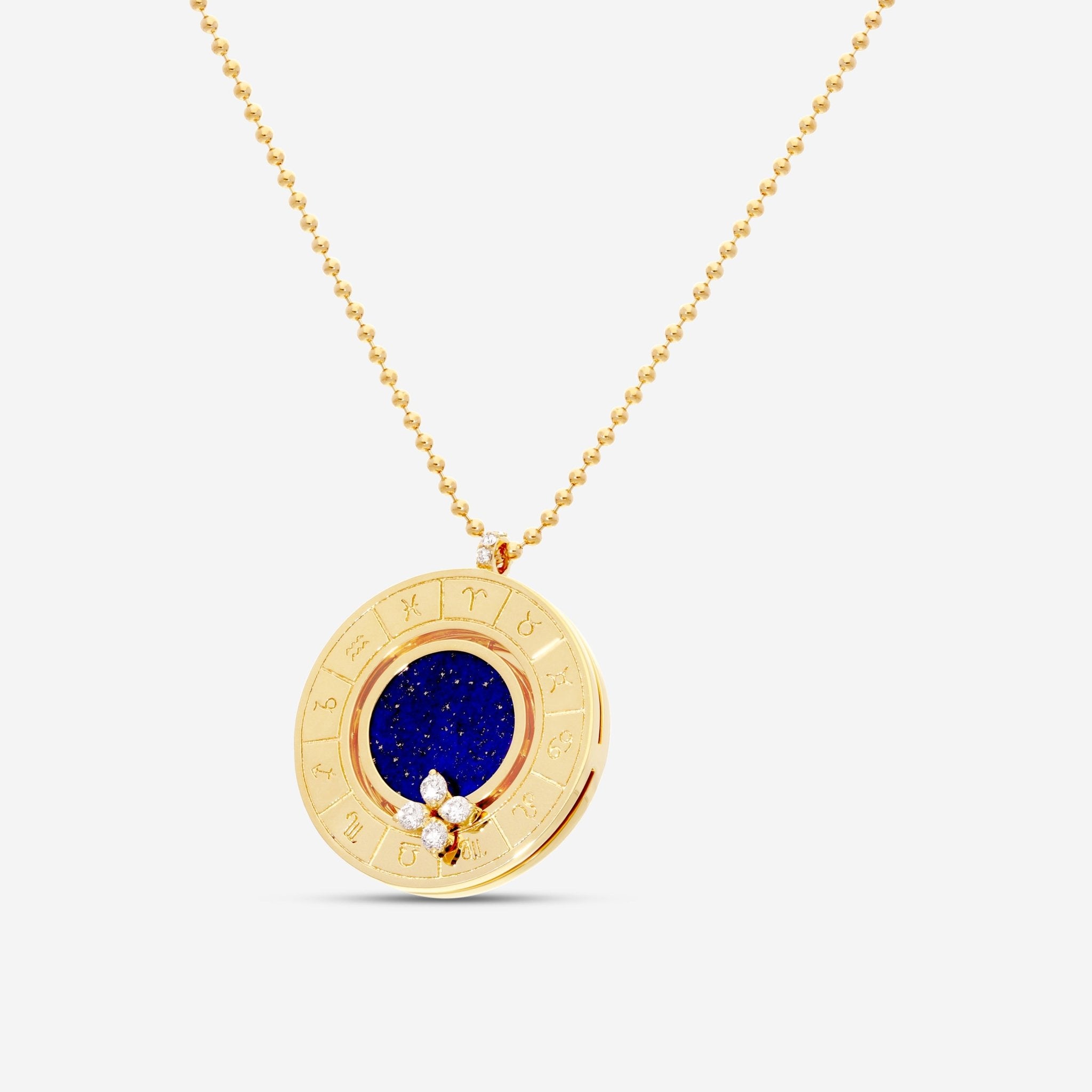 Roberto Coin Love in Verona 18K Yellow Gold Diamond & Blue Lapis Pendant Necklace 8883118AY19X - THE SOLIST - Roberto Coin