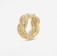 Roberto Coin New Barocco 18K Yellow and White Gold Diamond Ring 7771074AJ65X - THE SOLIST - Roberto Coin