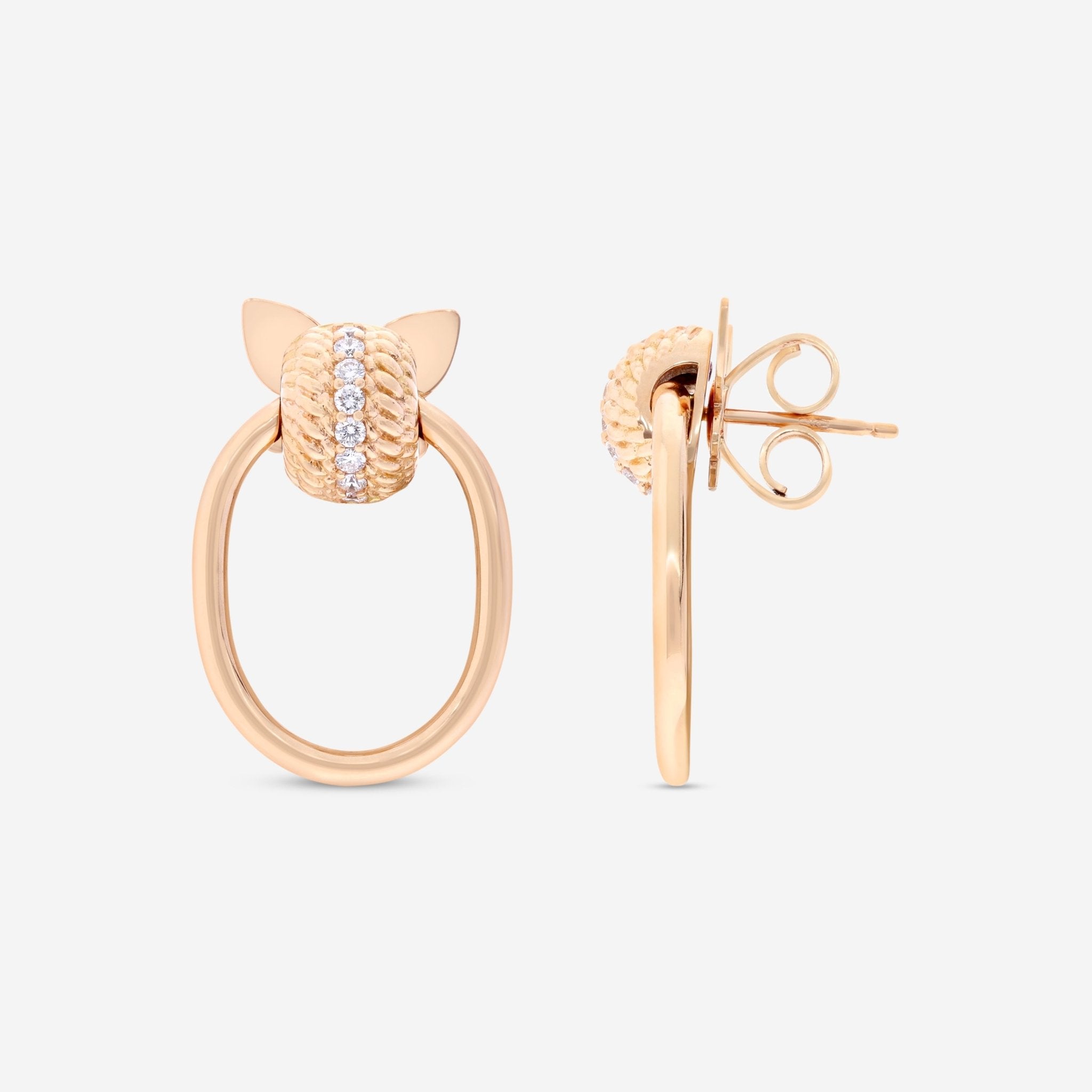 Roberto Coin Opera 18K Rose Gold Diamond Earrings 7772806AXERX - THE SOLIST - Roberto Coin