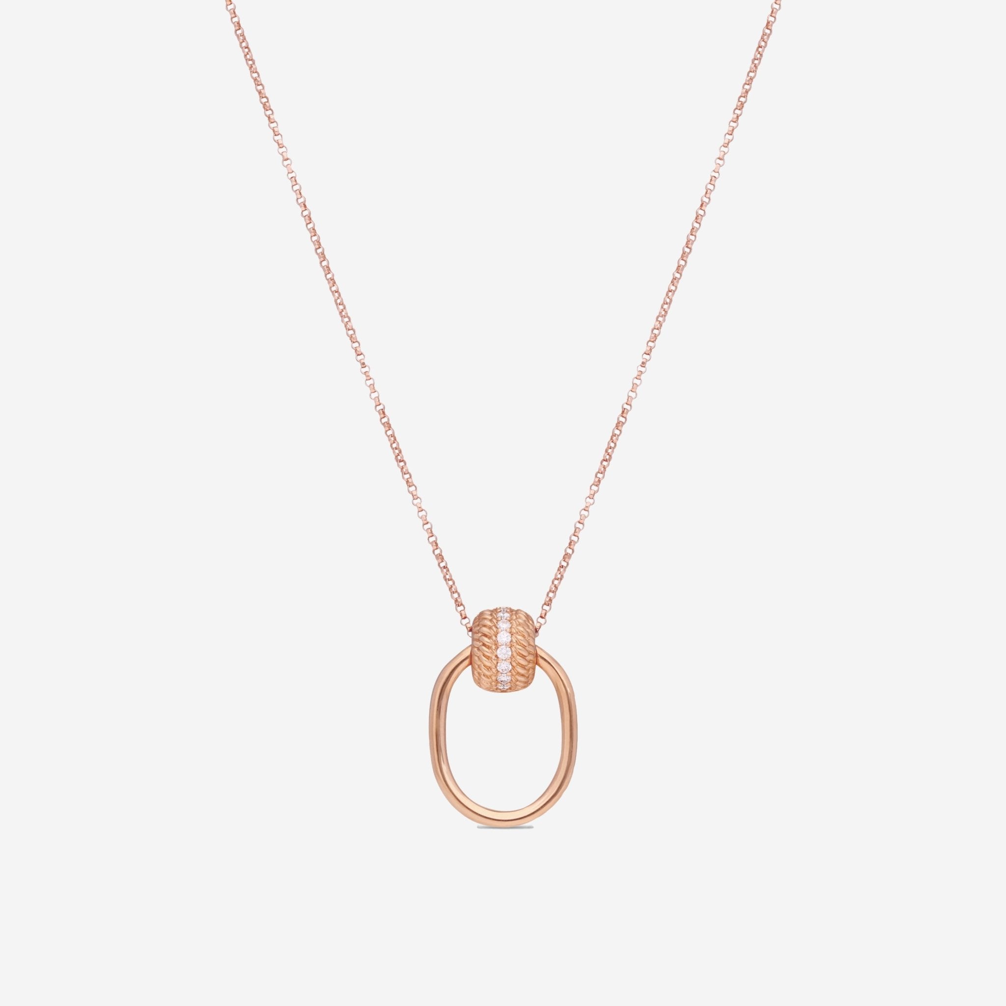 Roberto Coin Opera 18K Rose Gold Diamond Necklace 7772806AXCHX - THE SOLIST - Roberto Coin