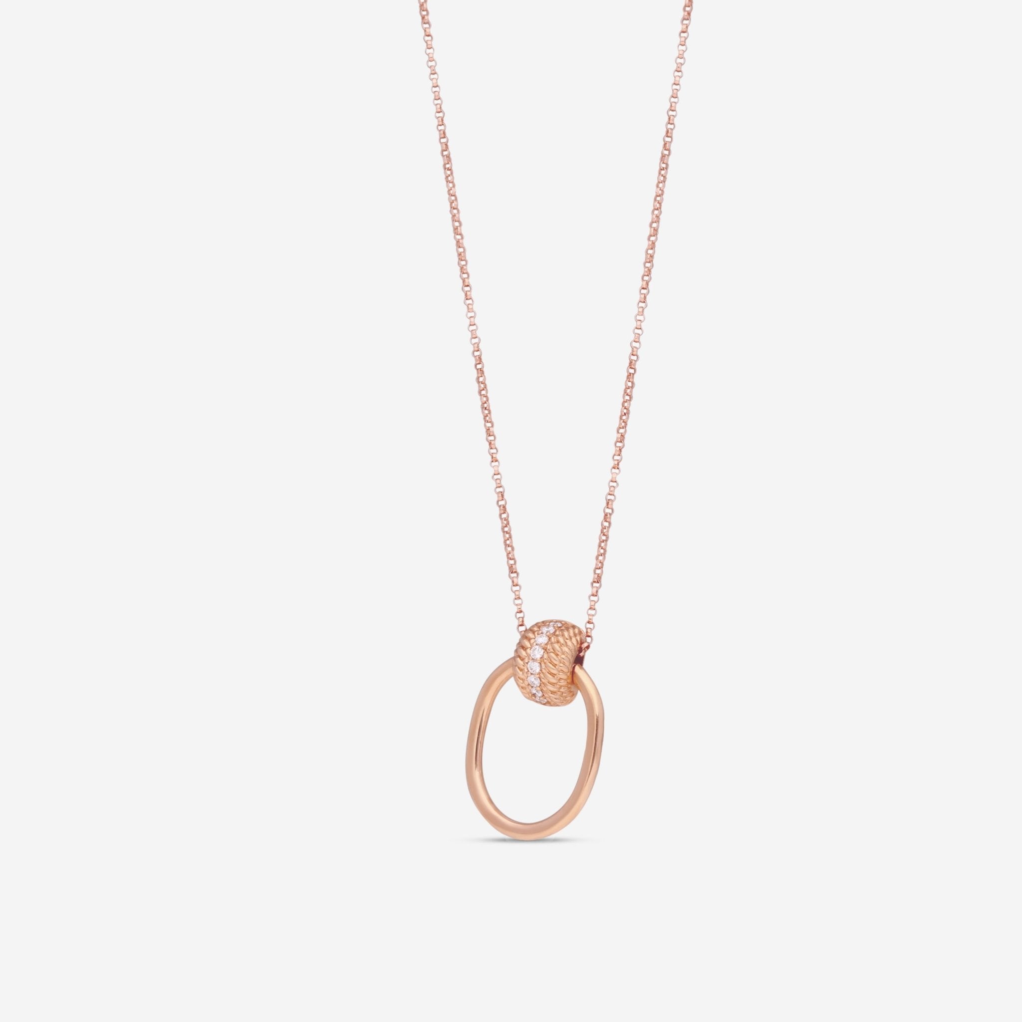 Roberto Coin Opera 18K Rose Gold Diamond Necklace 7772806AXCHX - THE SOLIST - Roberto Coin