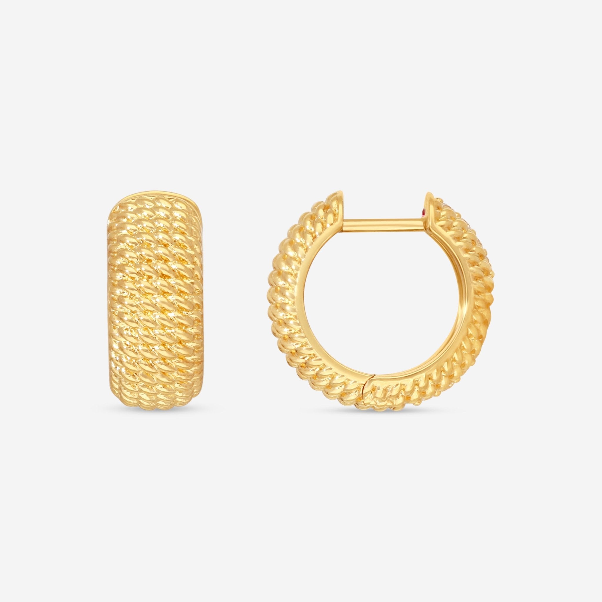 Roberto Coin Opera 18K Yellow Gold and Diamond Hoop Earrings 7772779AYERX - THE SOLIST - Roberto Coin