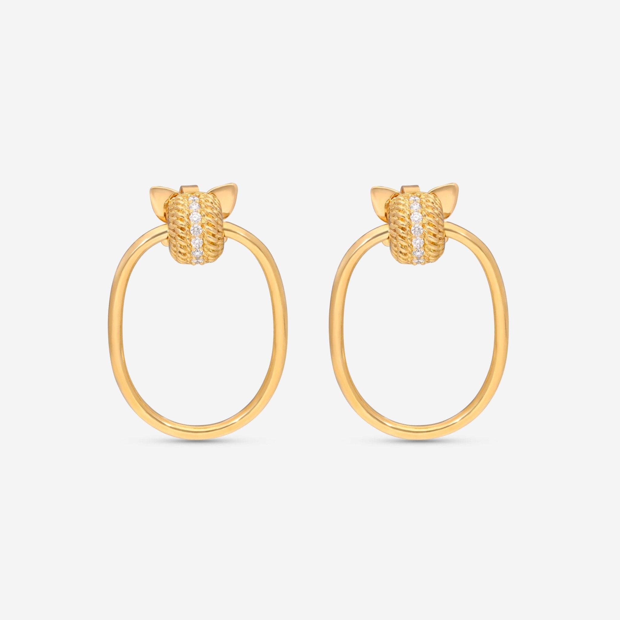 Roberto Coin Opera 18K Yellow Gold Diamond Earrings 7772807AYERX - THE SOLIST - Roberto Coin