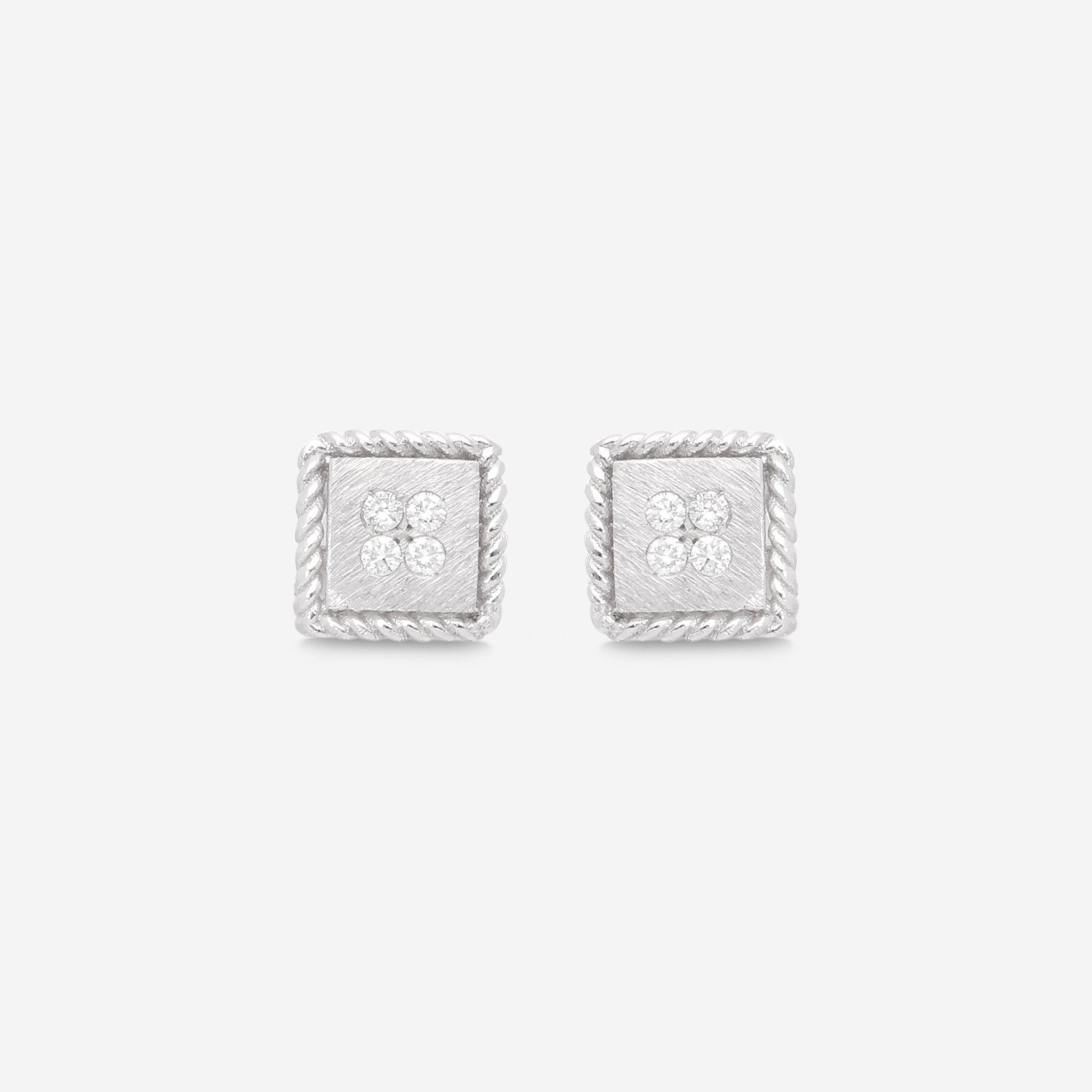 Roberto Coin Palazzo Ducale 18K White Gold Diamond Stud Earrings 7772792AWERX - THE SOLIST