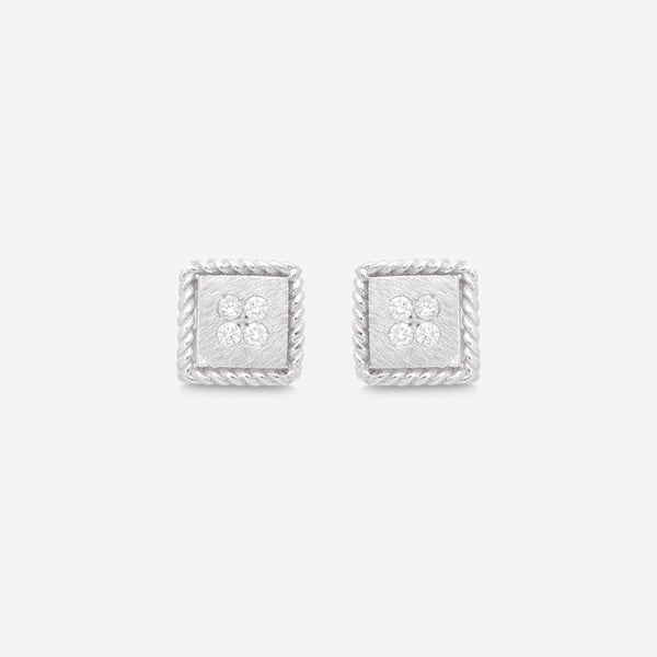 Roberto Coin Palazzo Ducale 18K White Gold Diamond Stud Earrings 7772792AWERX