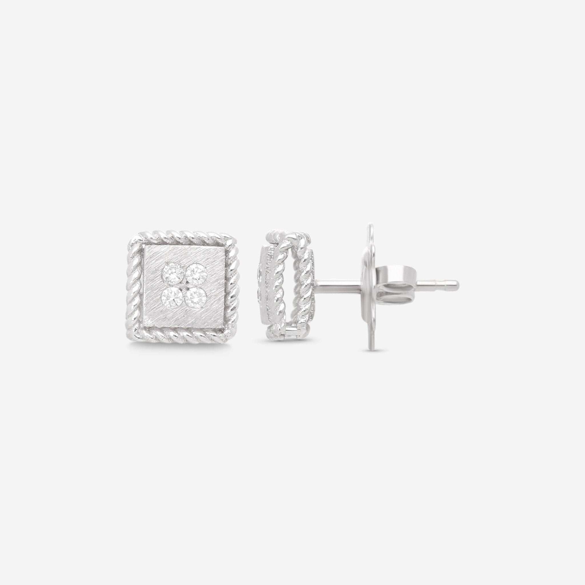 Roberto Coin Palazzo Ducale 18K White Gold Diamond Stud Earrings 7772792AWERX - THE SOLIST