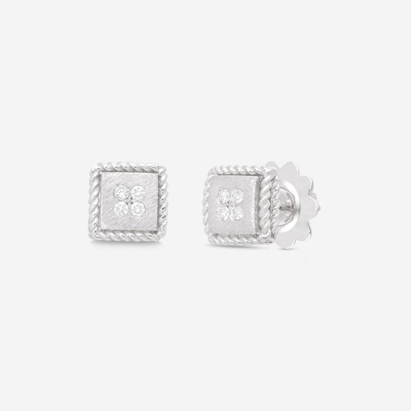 Roberto Coin Palazzo Ducale 18K White Gold Diamond Stud Earrings 7772792AWERX