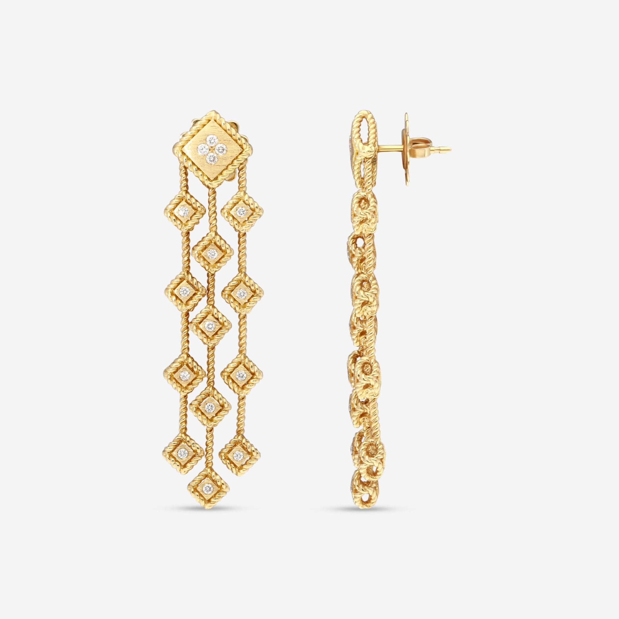 Roberto Coin Palazzo Ducale 18K Yellow Gold and Diamond Chandelier Earrings 7773144AYERX - THE SOLIST - Roberto Coin