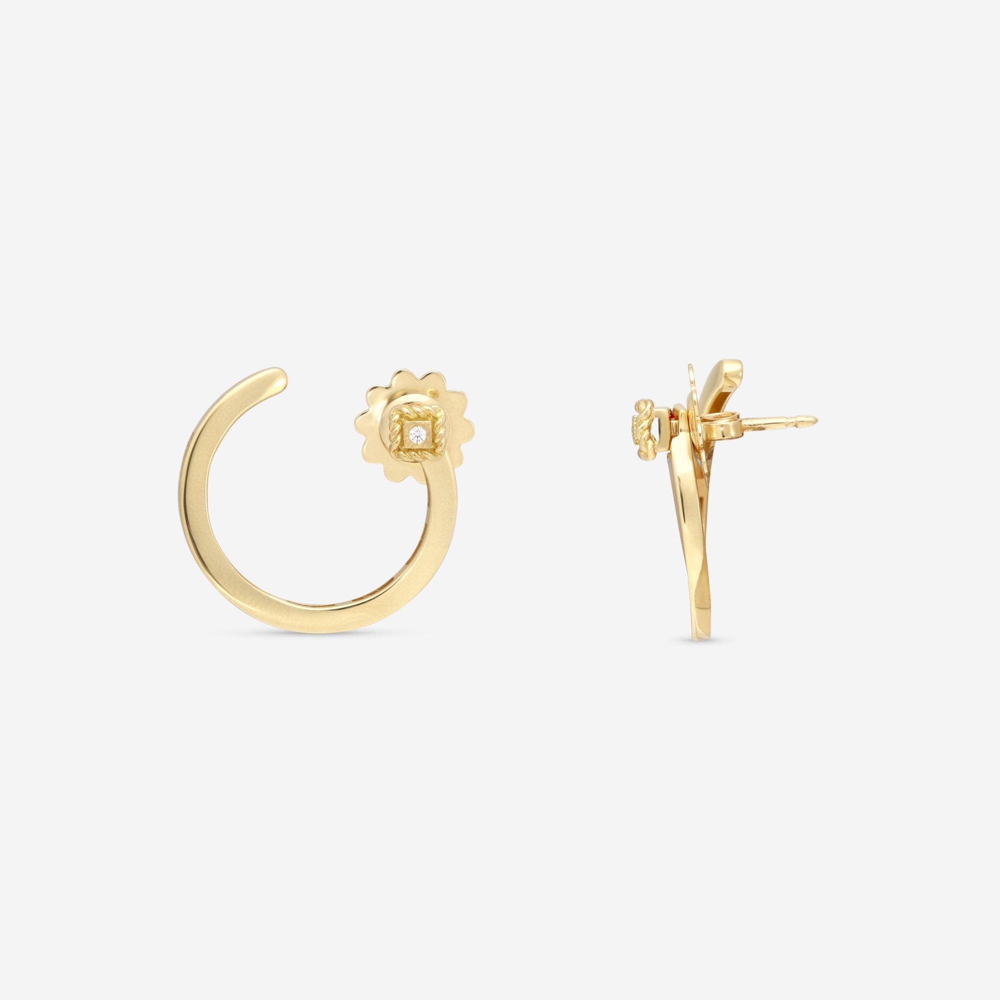 Roberto Coin Palazzo Ducale 18K Yellow Gold Diamond Accent Circle Earrings 7773131AYERX - THE SOLIST - Roberto Coin