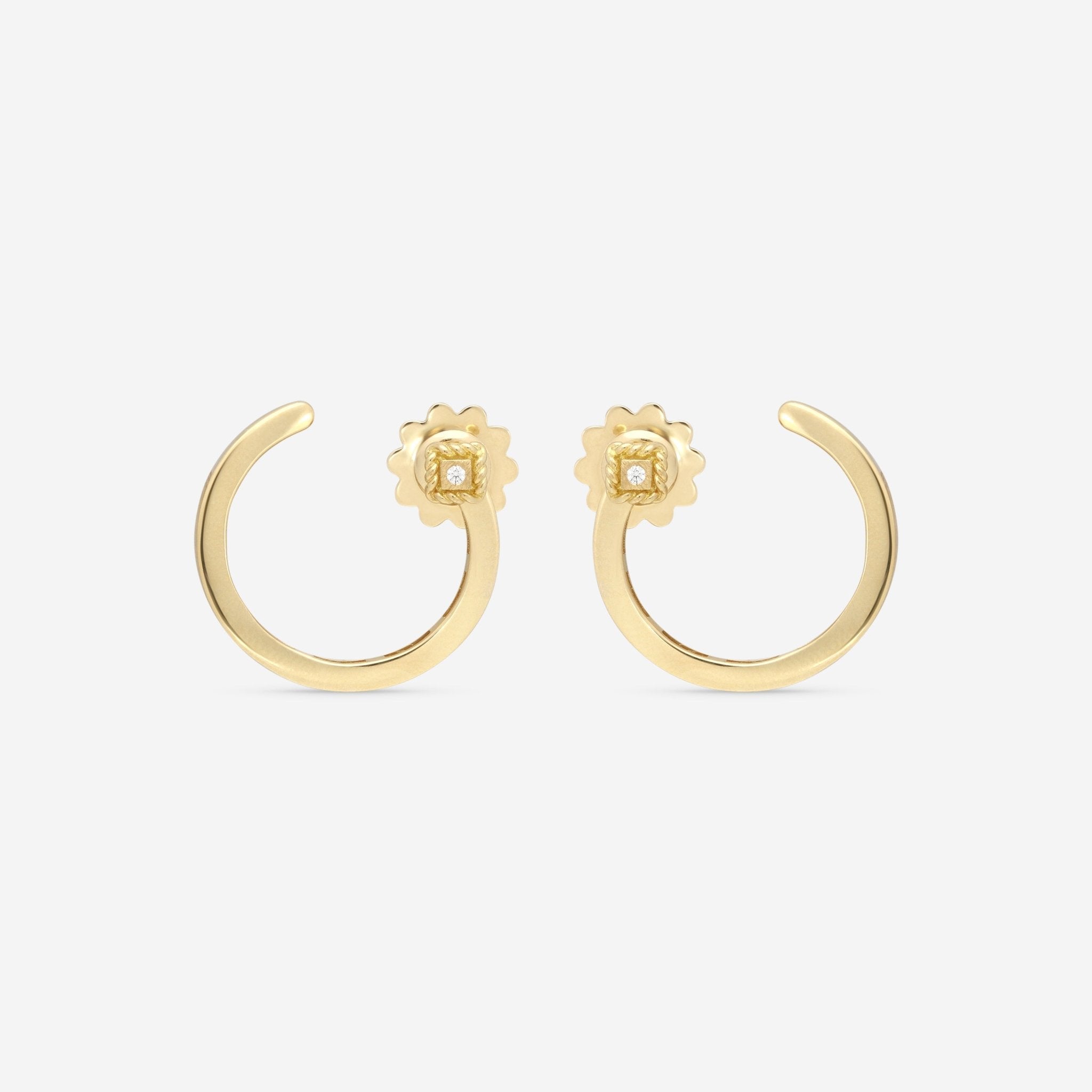 Roberto Coin Palazzo Ducale 18K Yellow Gold Diamond Accent Circle Earrings 7773131AYERX - THE SOLIST - Roberto Coin