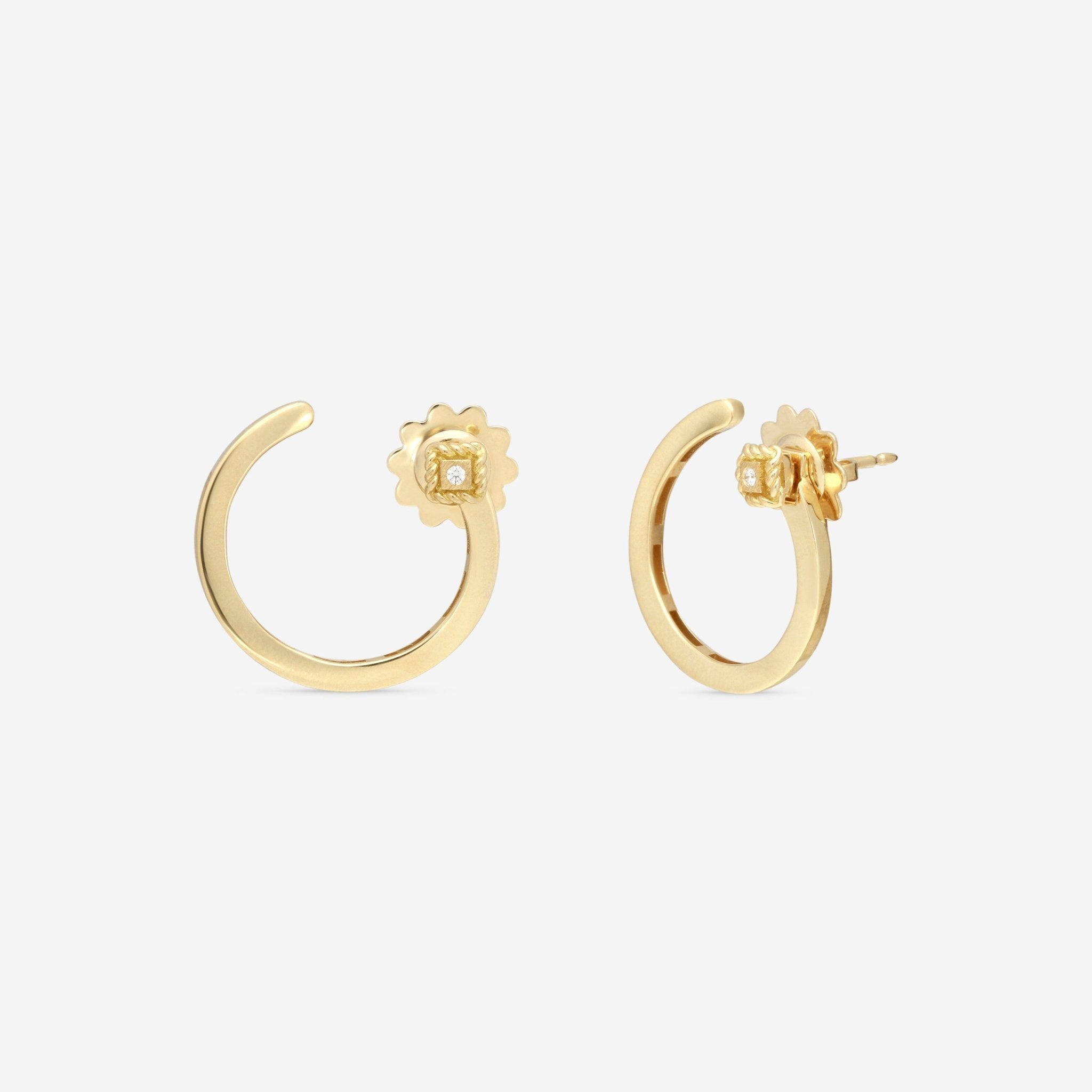 Roberto Coin Palazzo Ducale 18K Yellow Gold Diamond Accent Circle Earrings 7773131AYERX - THE SOLIST - Roberto Coin