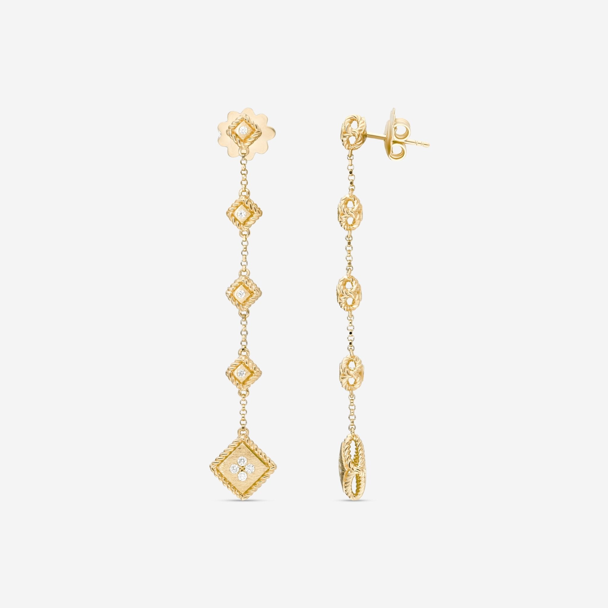 Roberto Coin Palazzo Ducale 18K Yellow Gold Diamond Drop Earrings 7772793AYERX - THE SOLIST - Roberto Coin