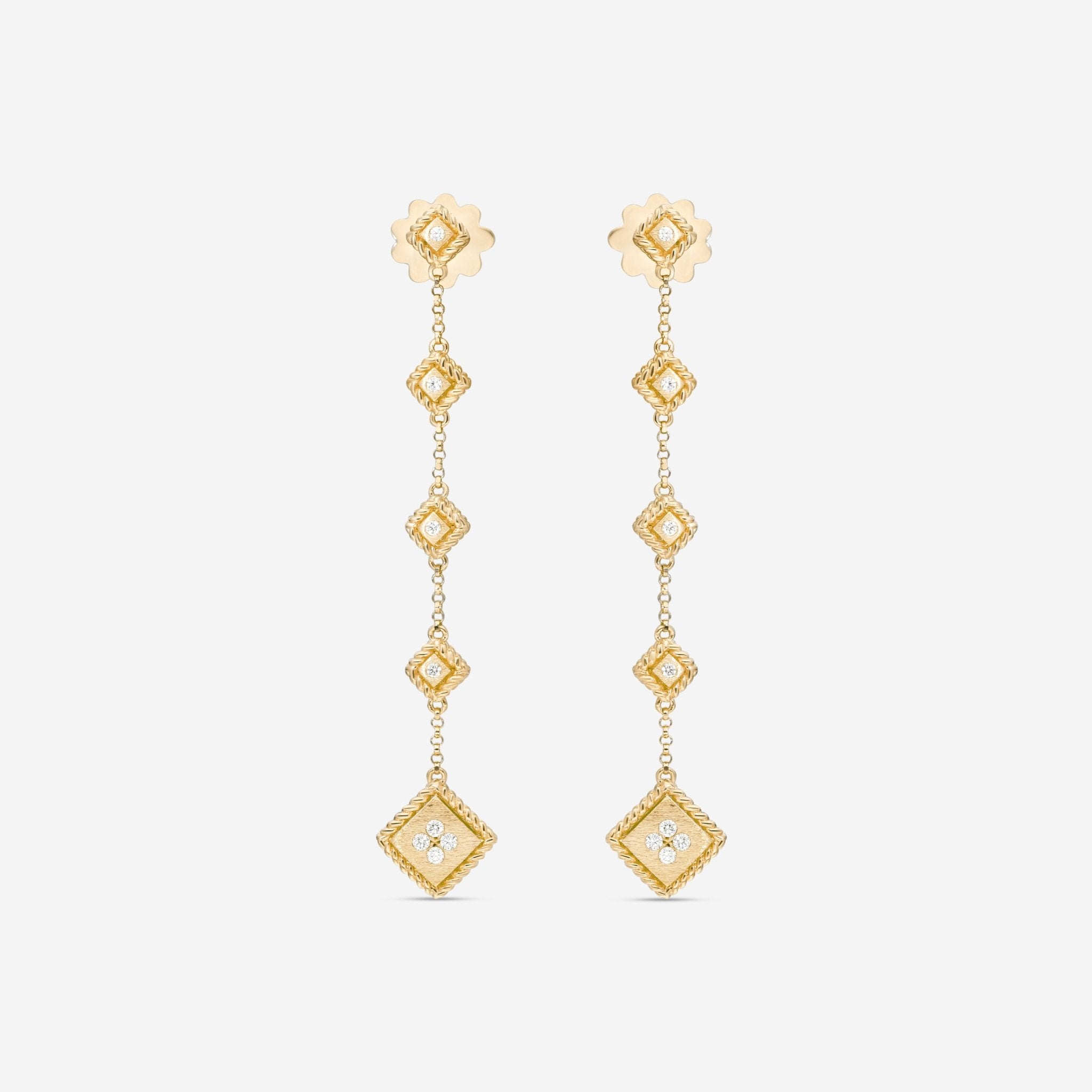 Roberto Coin Palazzo Ducale 18K Yellow Gold Diamond Drop Earrings 7772793AYERX - THE SOLIST - Roberto Coin