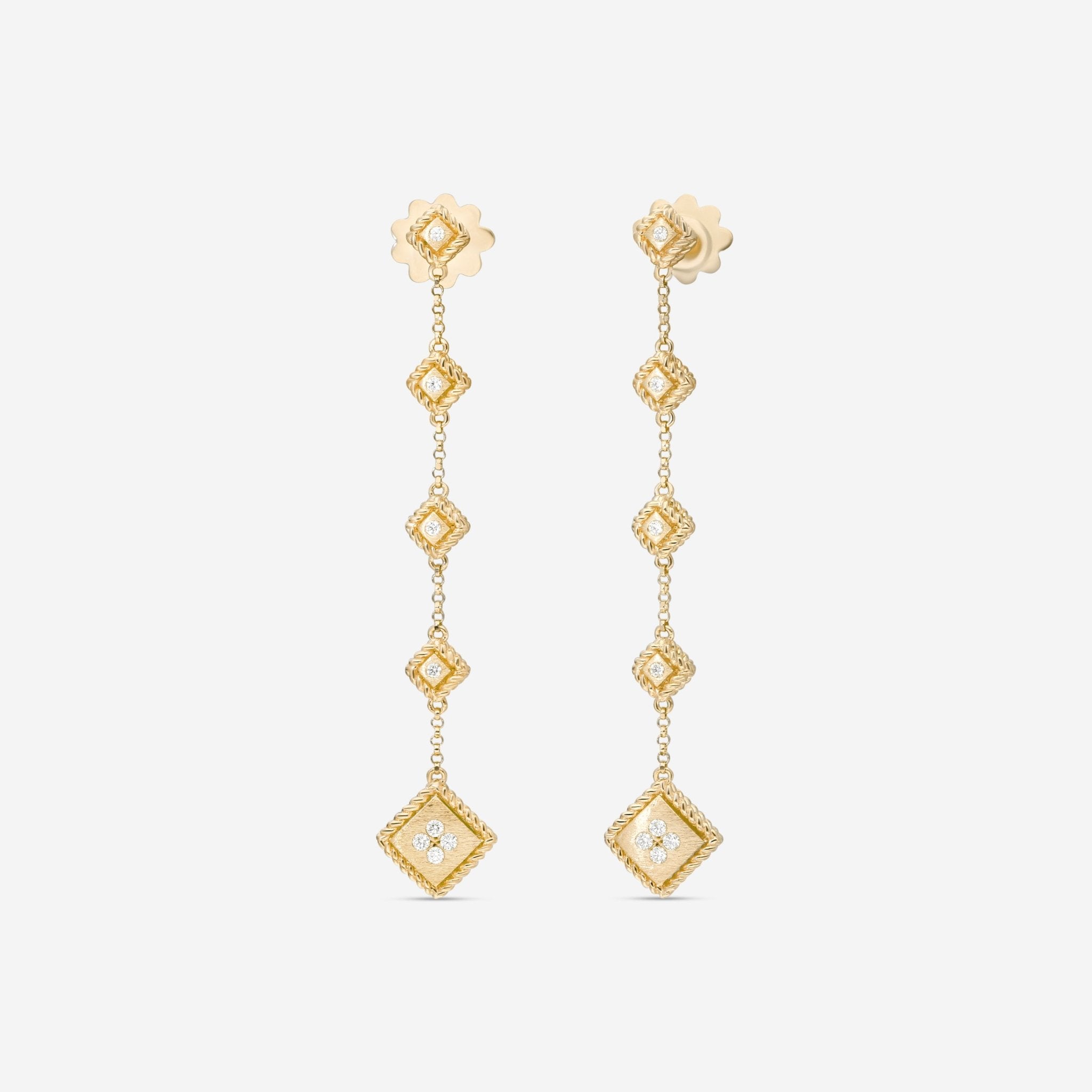 Roberto Coin Palazzo Ducale 18K Yellow Gold Diamond Drop Earrings 7772793AYERX - THE SOLIST - Roberto Coin