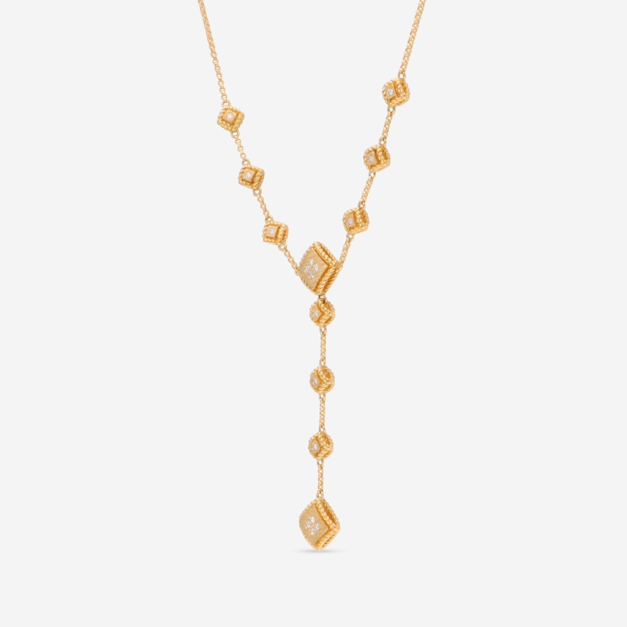 Roberto Coin Palazzo Ducale 18K Yellow Gold Diamond Lariat Necklace 7772924AY15X - THE SOLIST - Roberto Coin