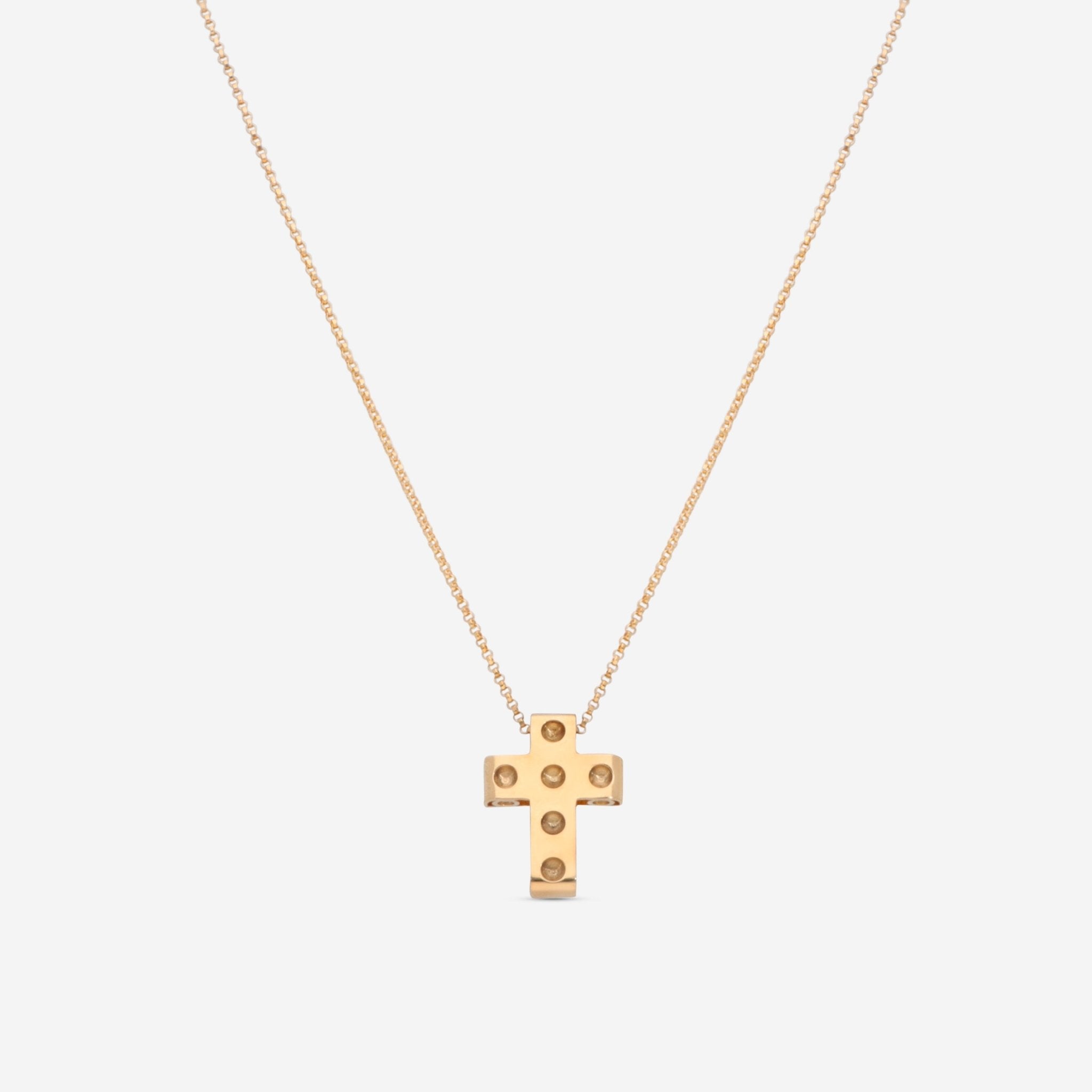 Roberto Coin Pois Moi 18K Yellow Gold Cross Pendant Necklace 7771291AYCH0 - THE SOLIST - Roberto Coin