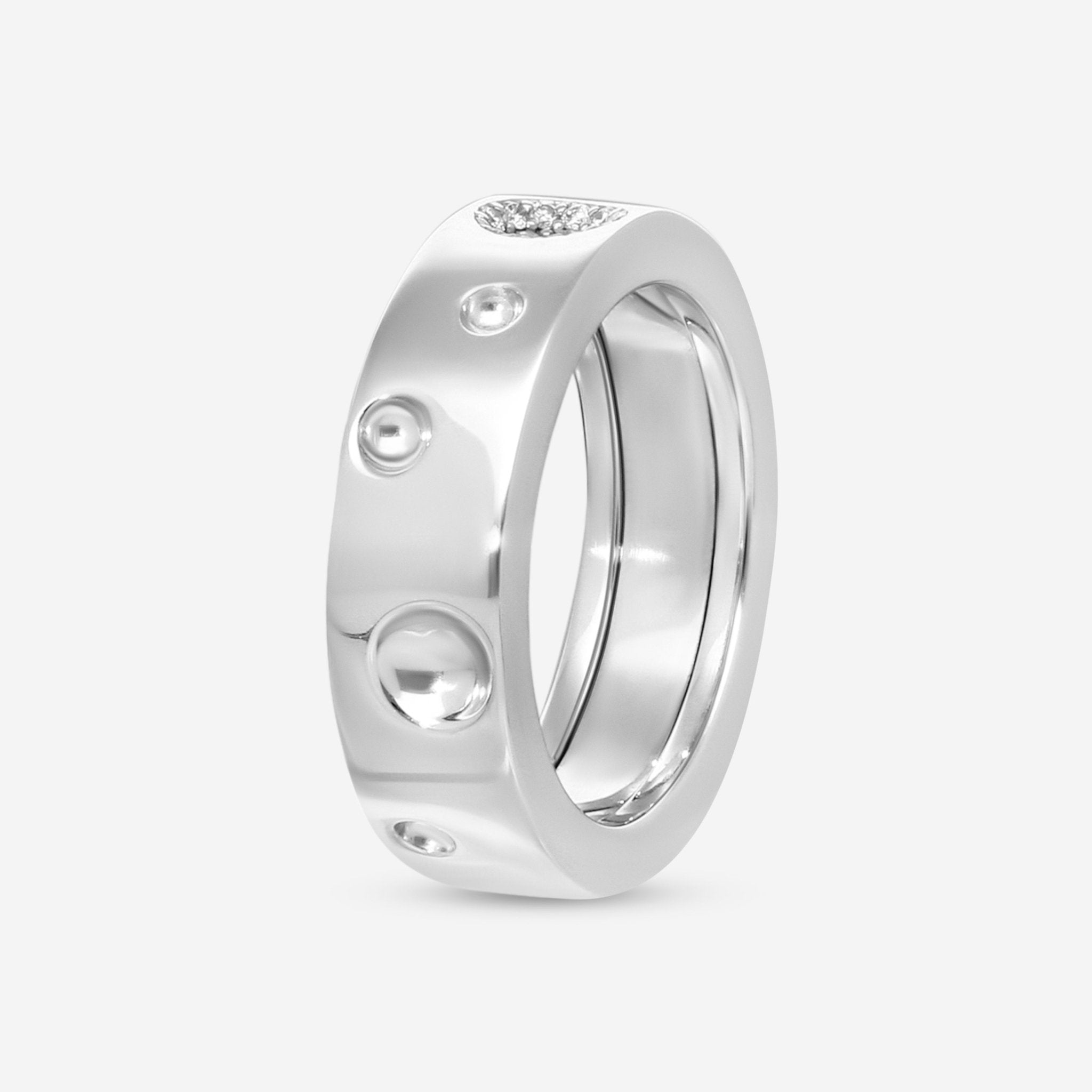 Roberto Coin Pois Moi Luna 18K White Gold Diamond Band Ring Sz. 6.5 8882504AW65X - THE SOLIST - Roberto Coin