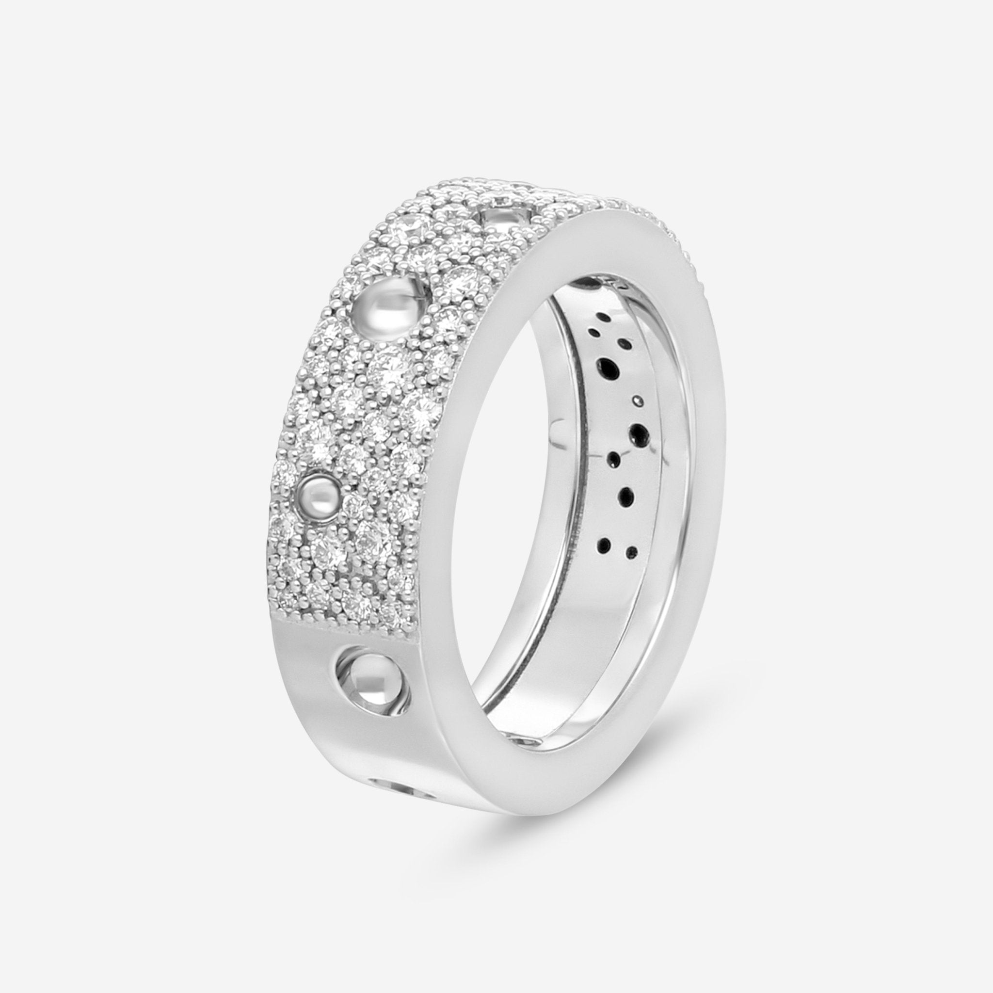 Roberto Coin Pois Moi Luna 18K White Gold Diamond Band Ring Sz. 6.5 8882509AW65X - THE SOLIST - Roberto Coin