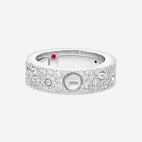 Roberto Coin Pois Moi Luna 18K White Gold Diamond Band Ring Sz. 6.5 8882509AW70X