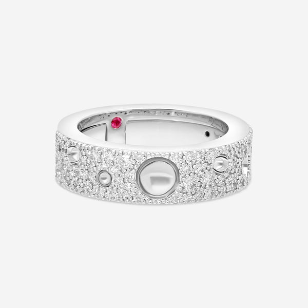 Roberto Coin Pois Moi Luna 18K White Gold Diamond Band Ring Sz. 6.5 8882509AW70X
