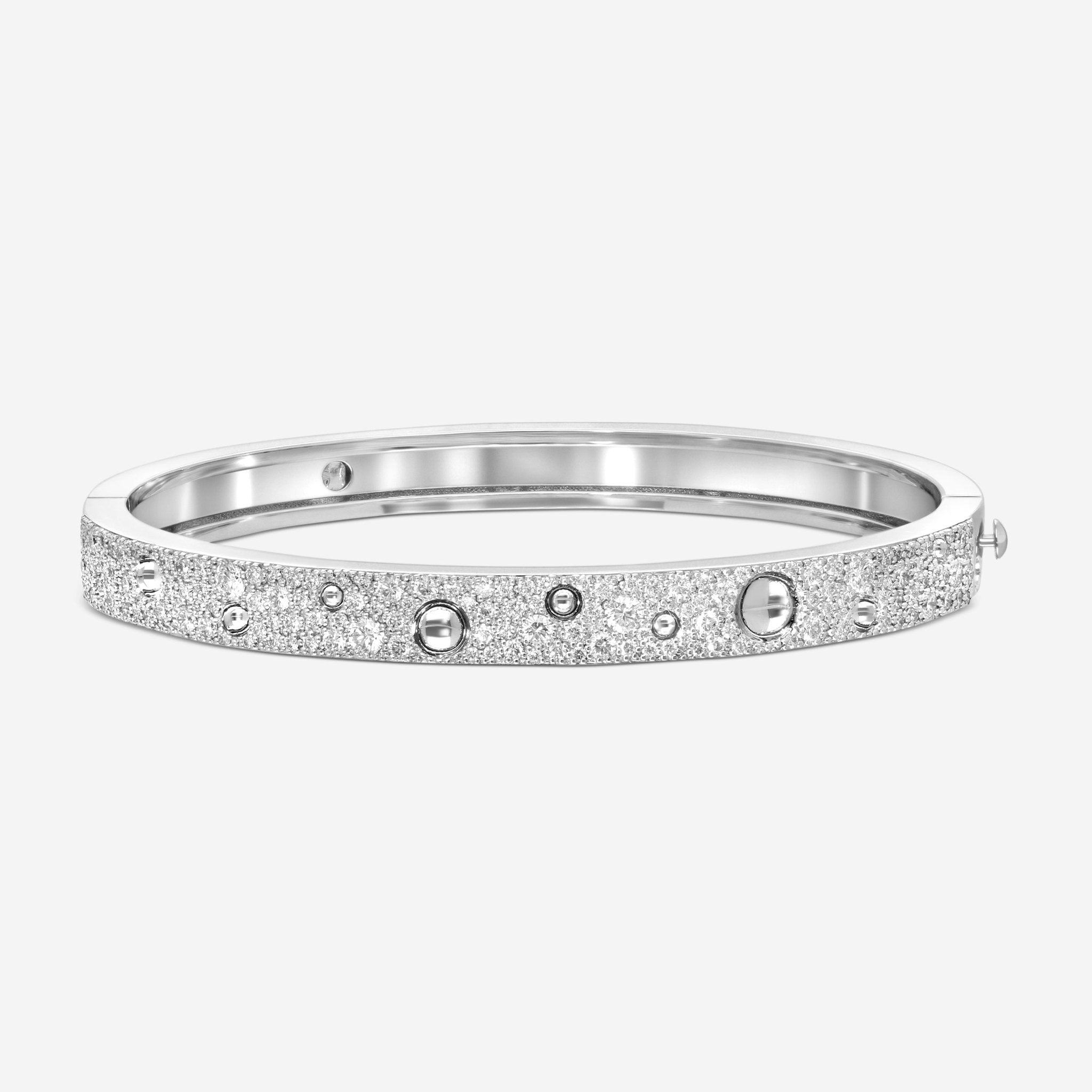 Roberto Coin Pois Moi Luna 18K White Gold Diamond Bangle Bracelet 8882509AWBAX