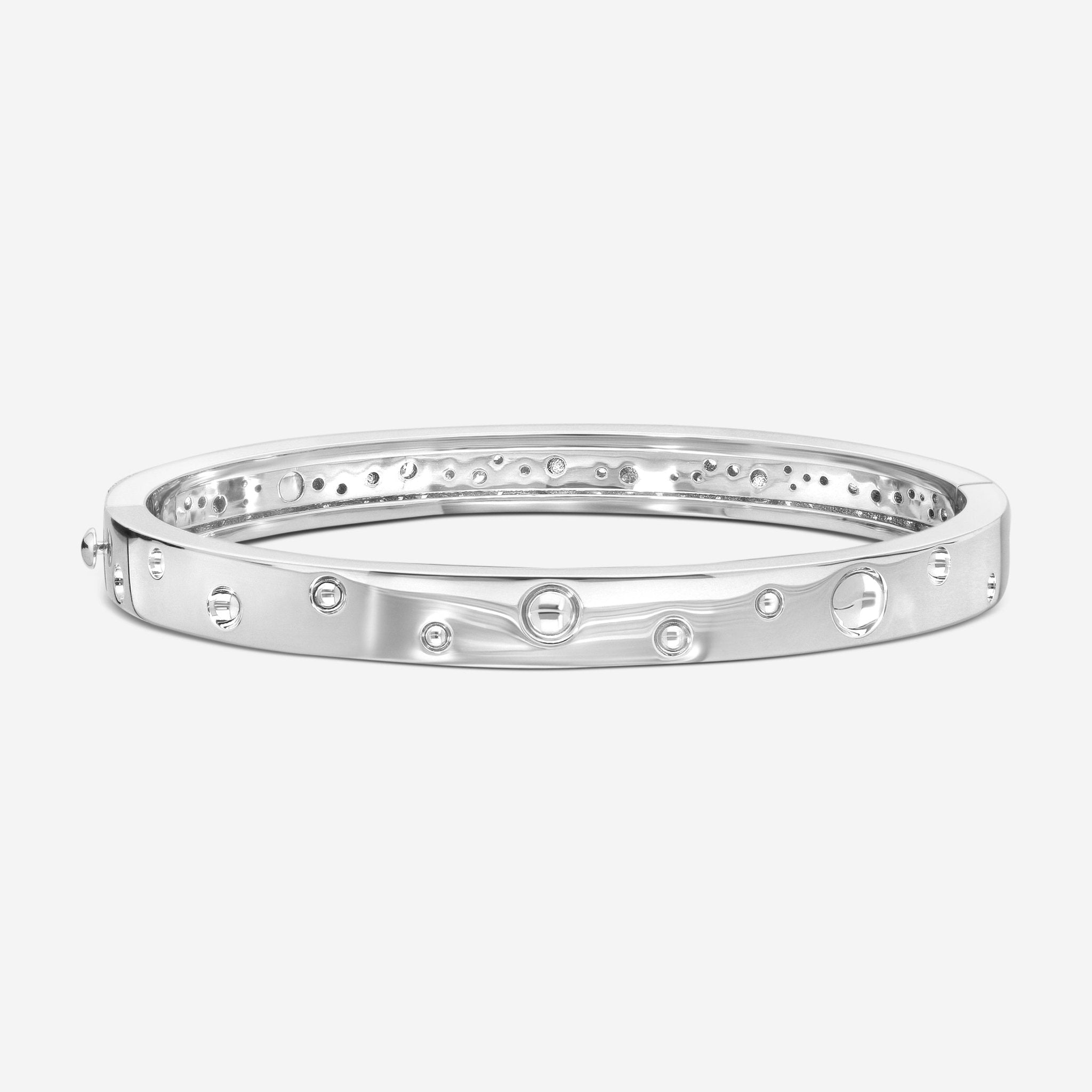 Roberto Coin Pois Moi Luna 18K White Gold Diamond Bangle Bracelet 8882509AWBAX
