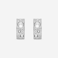 Roberto Coin Pois Moi Luna 18K White Gold Diamond Hoop Earrings 8882509AWERX - THE SOLIST - Roberto Coin