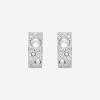 Roberto Coin Pois Moi Luna 18K White Gold Diamond Hoop Earrings 8882509AWERX