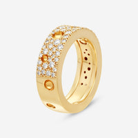 Roberto Coin Pois Moi Luna 18K Yellow Gold Diamond Band Ring Sz. 6.5 8882509AJ65X