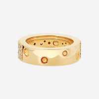 Roberto Coin Pois Moi Luna 18K Yellow Gold Diamond Band Ring Sz. 6.5 8882509AJ65X