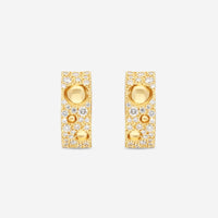 Roberto Coin Pois Moi Luna 18K Yellow Gold Diamond Hoop Earrings 8882509AYERX - THE SOLIST - Roberto Coin