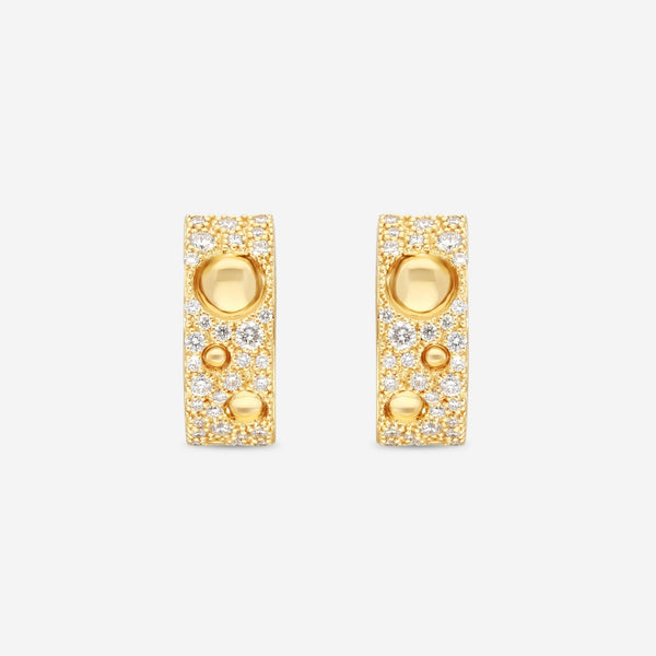 Roberto Coin Pois Moi Luna 18K Yellow Gold Diamond Hoop Earrings 8882509AYERX - THE SOLIST - Roberto Coin