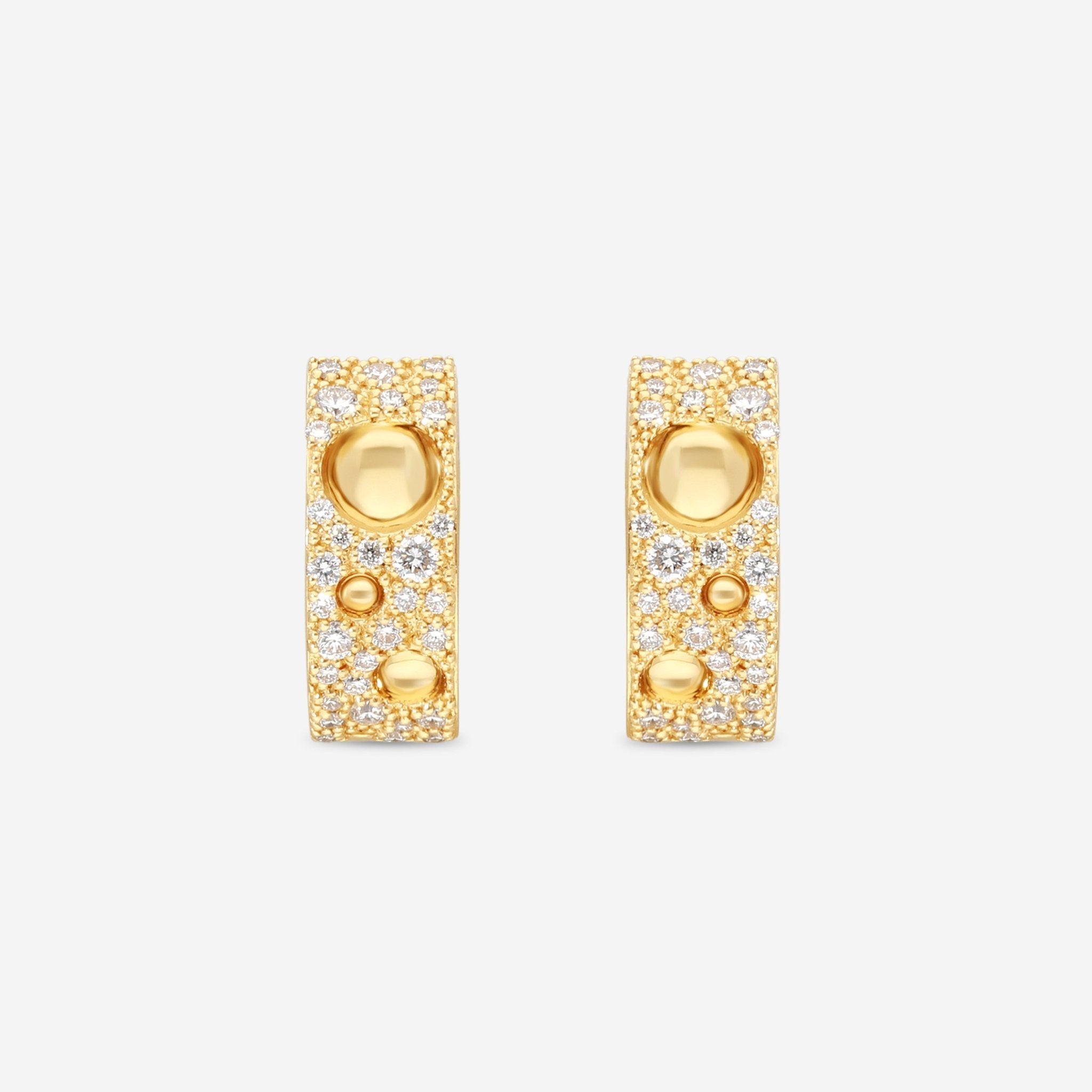 Roberto Coin Pois Moi Luna 18K Yellow Gold Diamond Hoop Earrings 8882509AYERX