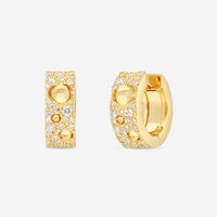 Roberto Coin Pois Moi Luna 18K Yellow Gold Diamond Hoop Earrings 8882509AYERX - THE SOLIST - Roberto Coin