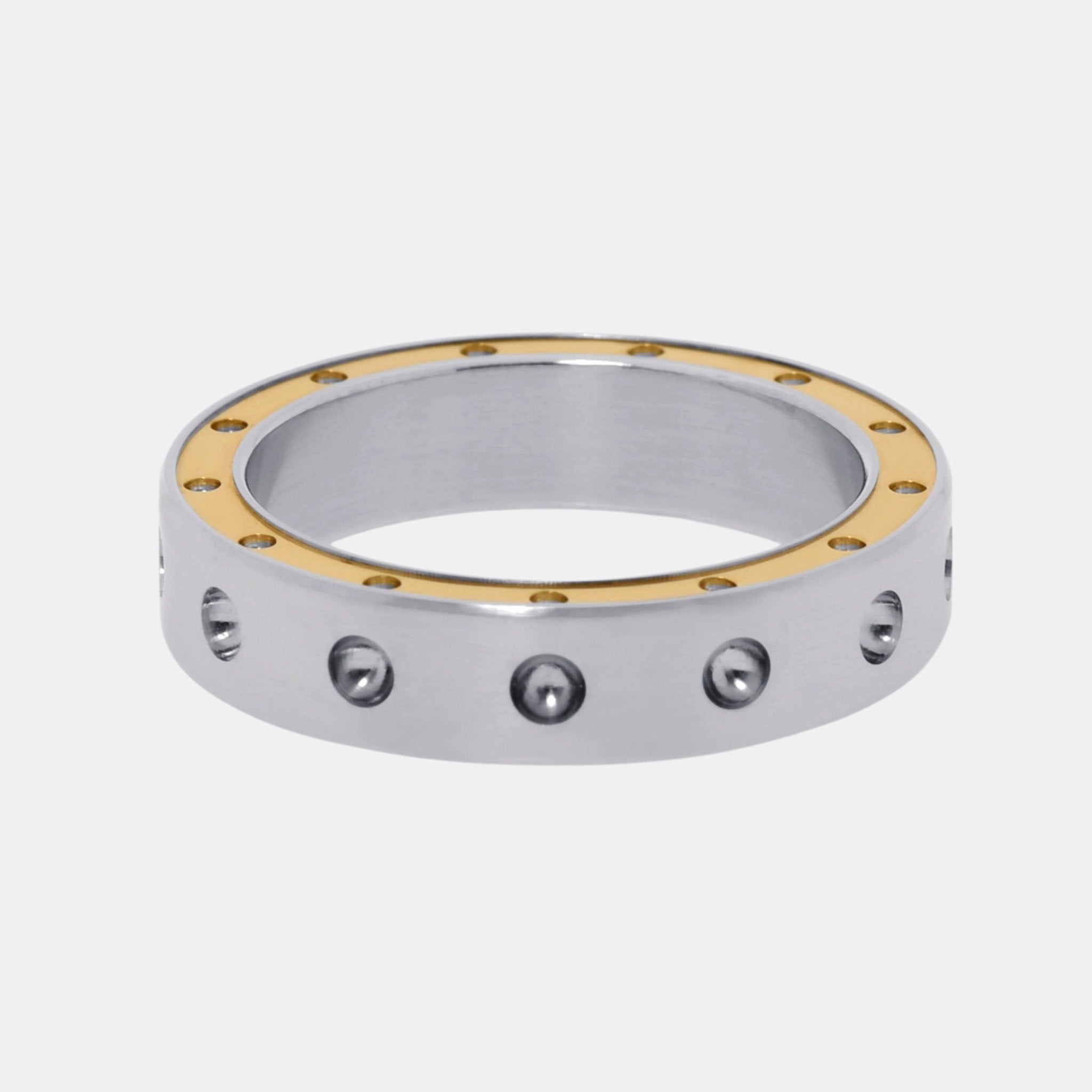 Roberto Coin Pois Moi Stainless Steel and 18k Rose Gold Band Ring Sz. 10.25 7771526ASH10R - THE SOLIST - Roberto Coin