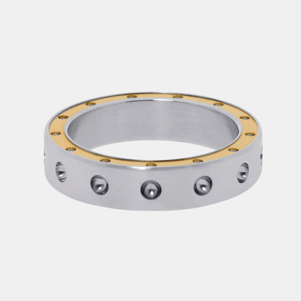 Roberto Coin Pois Moi Stainless Steel and 18k Rose Gold Band Ring Sz. 10.25 7771526ASH10R - THE SOLIST - Roberto Coin