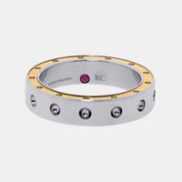 Roberto Coin Pois Moi Stainless Steel and 18k Rose Gold Band Ring Sz. 10.25 7771526ASH10R - THE SOLIST - Roberto Coin