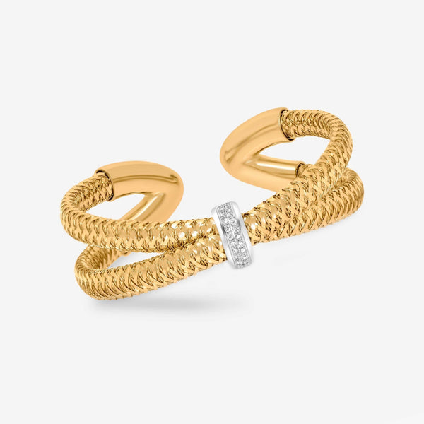 Roberto Coin Primavera 18K Gold, Diamond Cuff Bracelet 5574048AJBAX - THE SOLIST - Roberto Coin