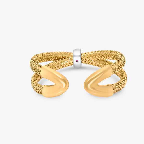 Roberto Coin Primavera 18K Gold, Diamond Cuff Bracelet 5574048AJBAX - THE SOLIST - Roberto Coin