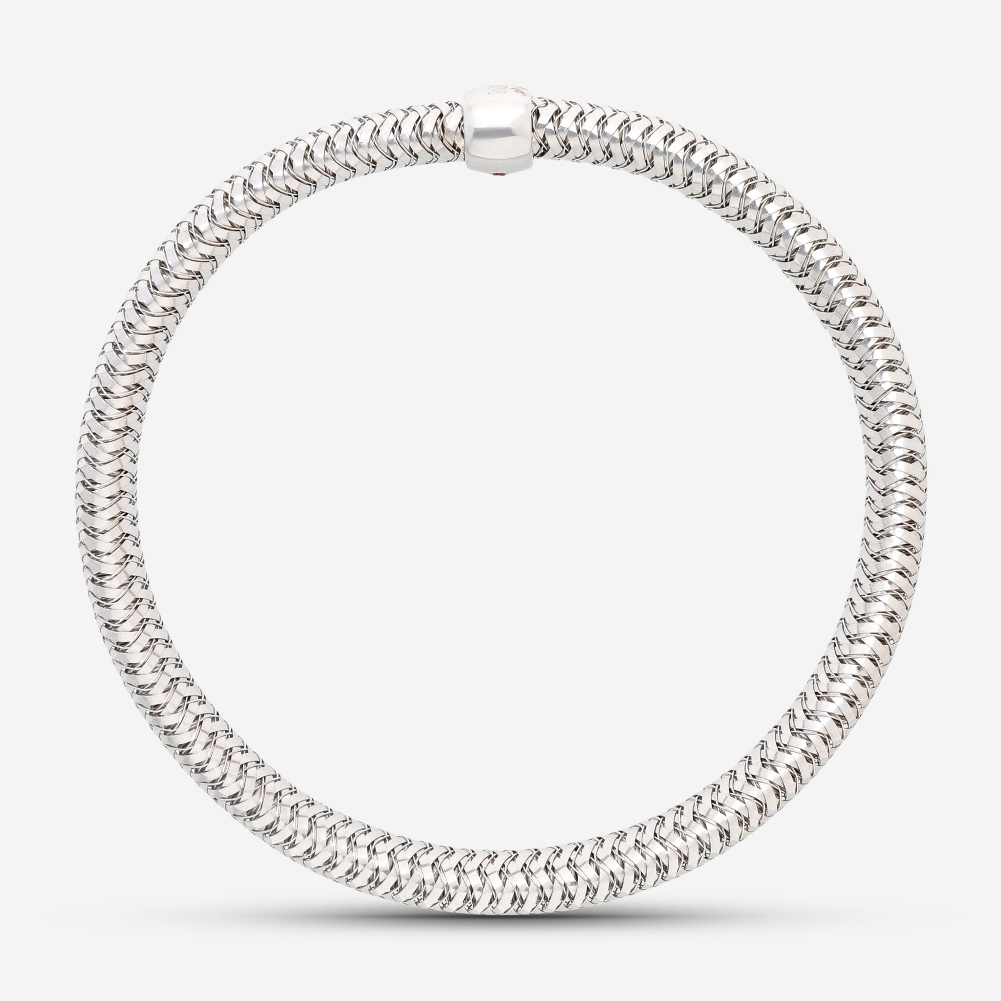 Roberto Coin Primavera 18K White Gold Medium Bangle Bracelet 557696AWBA00 - THE SOLIST - Roberto Coin