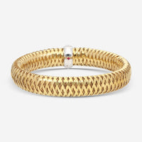 Roberto Coin Primavera 18K Yellow and White Gold Diamond Large Bangle Bracelet 557717AJBAX0 - THE SOLIST - Roberto Coin